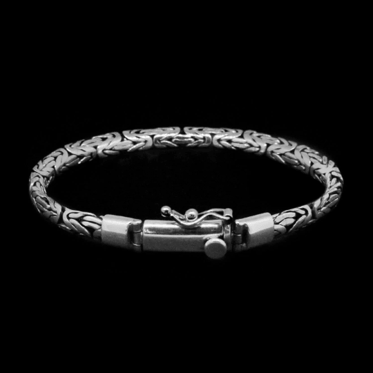 Balinese Sterling Silver 4 mm Oxidised Byzantine Bracelet - Inspiring Jewellery